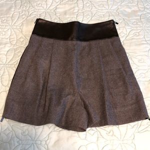 Diane von Furstenberg leather waisted shorts